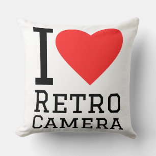 Coussin J'aime les appareils photo rétro