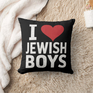 Coussin J'aime les garçons juifs Je cœur des garçons juifs