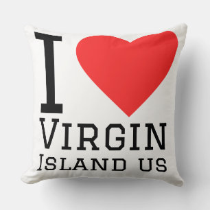 Coussin J'aime les îles Vierges États-Unis 