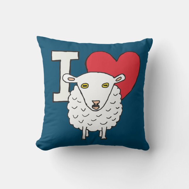 Coussin J'aime les moutons (Recto)