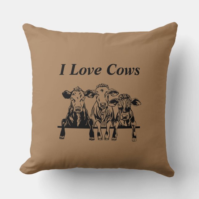 Coussin J'aime les vaches (Recto)