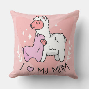 Coussin J'aime ma maman Llamas