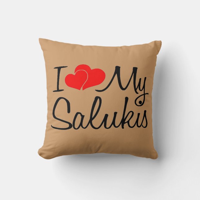 Coussin J'Aime Mes Salukis (Recto)