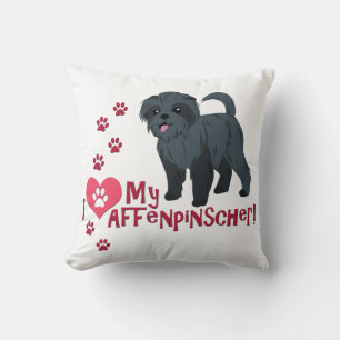 Coussin J'Aime Mon Affenpinscher !