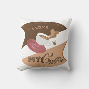 Coussin J'aime mon café Retro Java