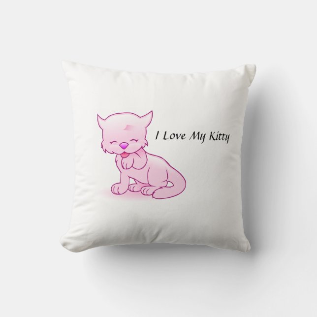 Coussin J'aime mon carreau de Kitty (Recto)