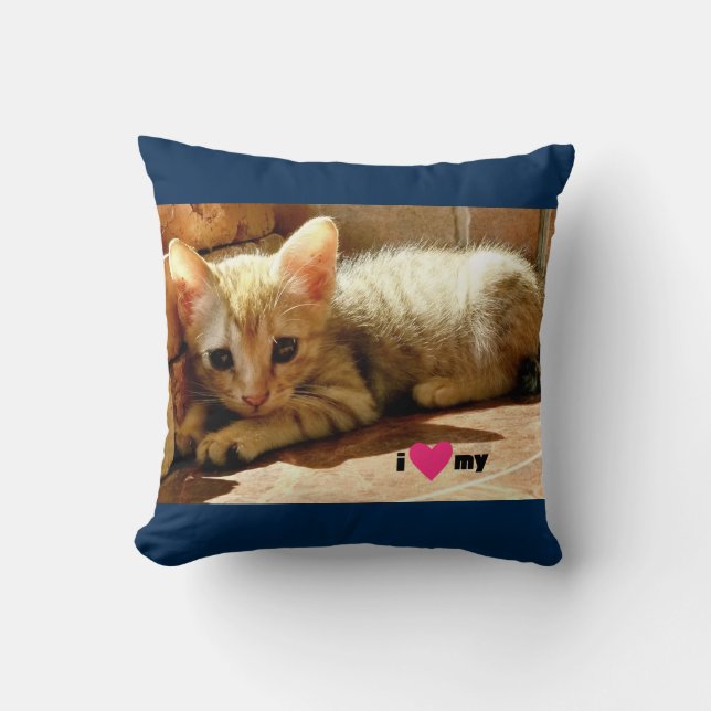 Coussin J'aime mon chat (Recto)