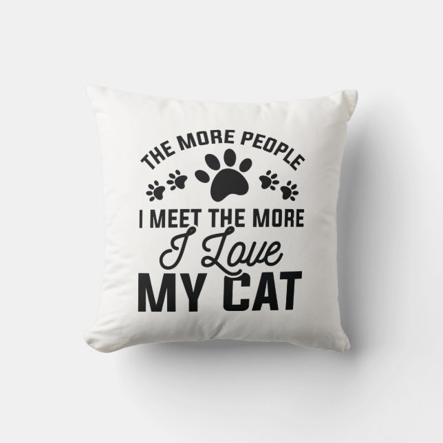 Coussin J'aime mon chat (Recto)