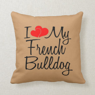 Coussin J'Aime Mon Chien À Balle Français