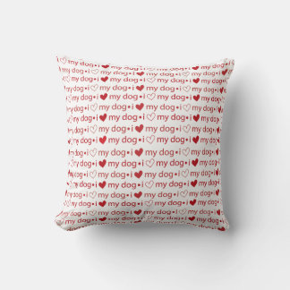 Coussin J'aime mon chien jeter l'oreiller