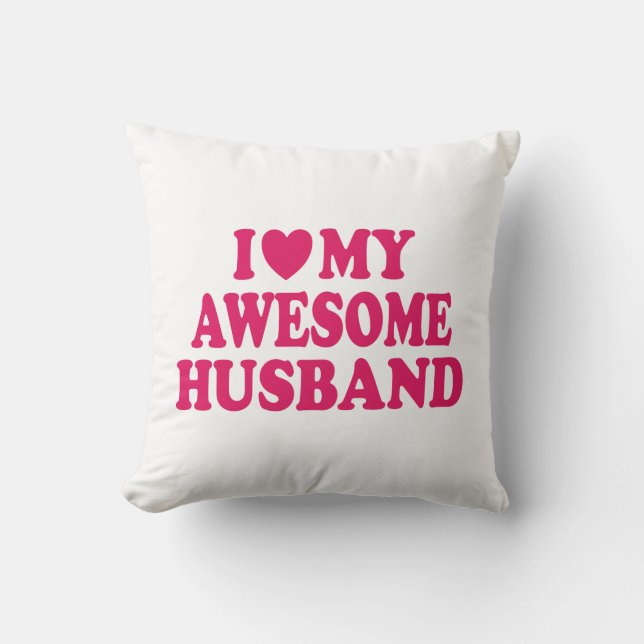 Coussin J'Aime Mon Étonnant Mari (Recto)