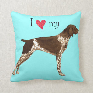 Coussin J'aime mon indicateur aux cheveux courts allemand