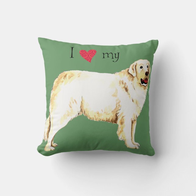 Coussin J'aime mon Kuvasz (Recto)