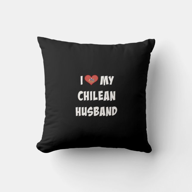 Coussin J'aime mon mari chilien (Recto)