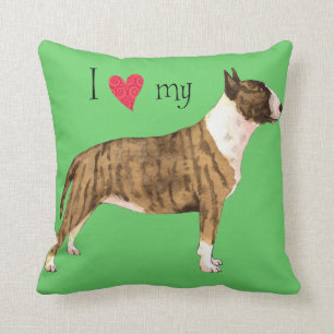 Coussin J'aime mon mini bull-terrier
