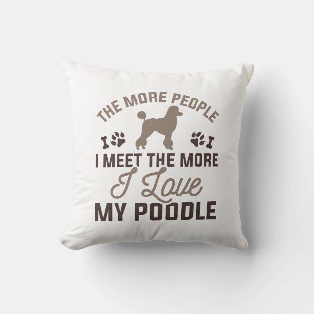 Coussin J'Aime Mon Poodle (Recto)