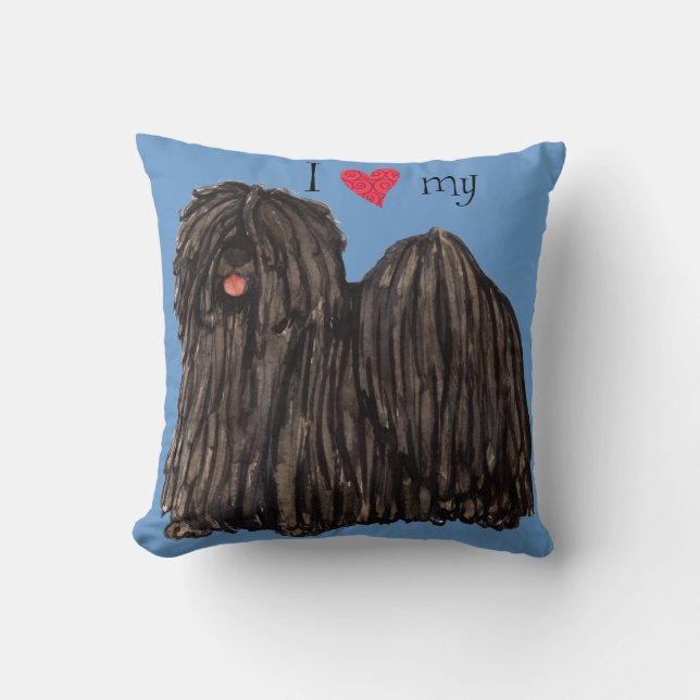 Coussin J'aime mon Puli (Recto)