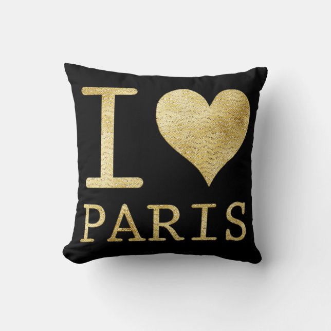 Coussin J'Aime Paris Jeter L'Oreiller (Recto)