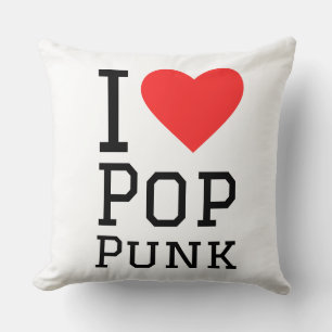 Coussin J'aime pop punk carré sticker
