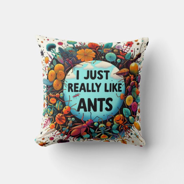 Coussin J'aime vraiment les fourmis pour amoureux collecti (Recto)