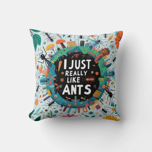 Coussin J'aime vraiment les fourmis pour amoureux collecti (Recto)