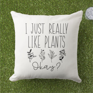 Coussin J'Aime Vraiment Les Plantes D'Accord