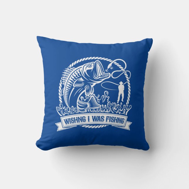 Coussin J'Aimerais Pêcher (Recto)