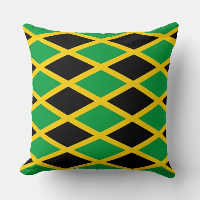 Coussin Jamaican flag pattern pillow (Recto)