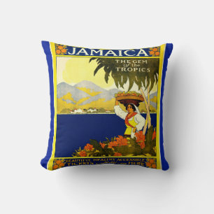 Coussin Jamaïque La perle des Tropiques Vintage Cushion