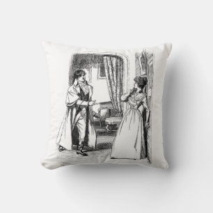 Coussin Jane Austen Illustration du livre vintage
