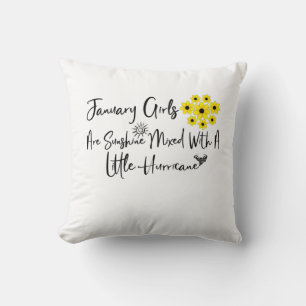 Coussin Janvier Les Filles Sont Brillantes Mélangées Avec