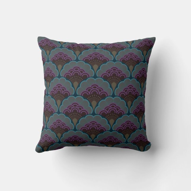 Coussin Japanese art deco style_Midnight (Verso)