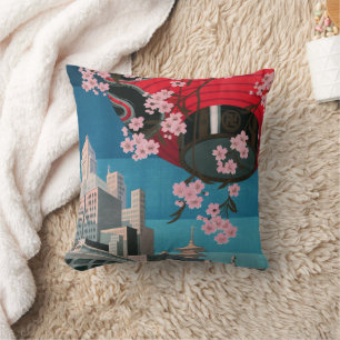 Coussin Japon Tokyo Vintage Japonais affiche de voyage