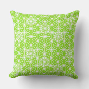 Coussin Japonais Asanoha motif - vert citron clair