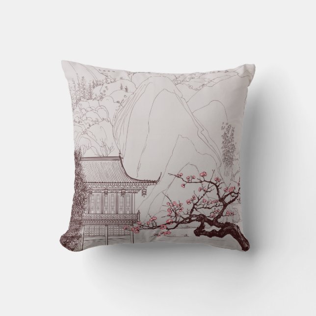 Coussin japonais de fleurs de cerisier (Recto)