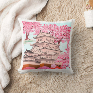 Coussin Japonais Sakura Castle Art - Cherry Blossom Printe