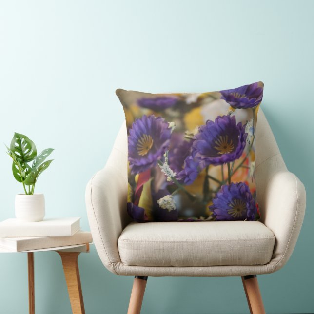 Coussin Jardin aux fleurs violettes Jeu d'oreiller (Chaise)