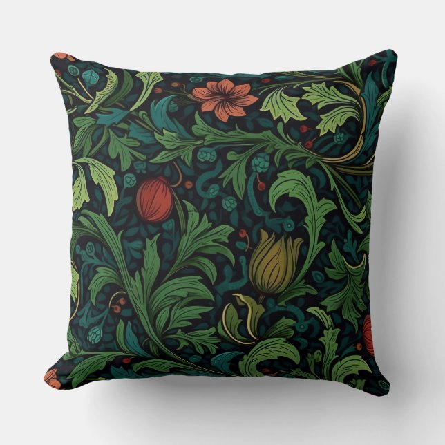 Coussin Jardin botanique Morris d'hiver (Recto)