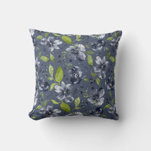 Coussin Jardin Calme Boho Floral-Gris Clair&Vert-Gris Moye