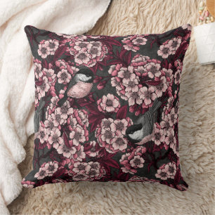Coussin Jardin de cerisier nocturne
