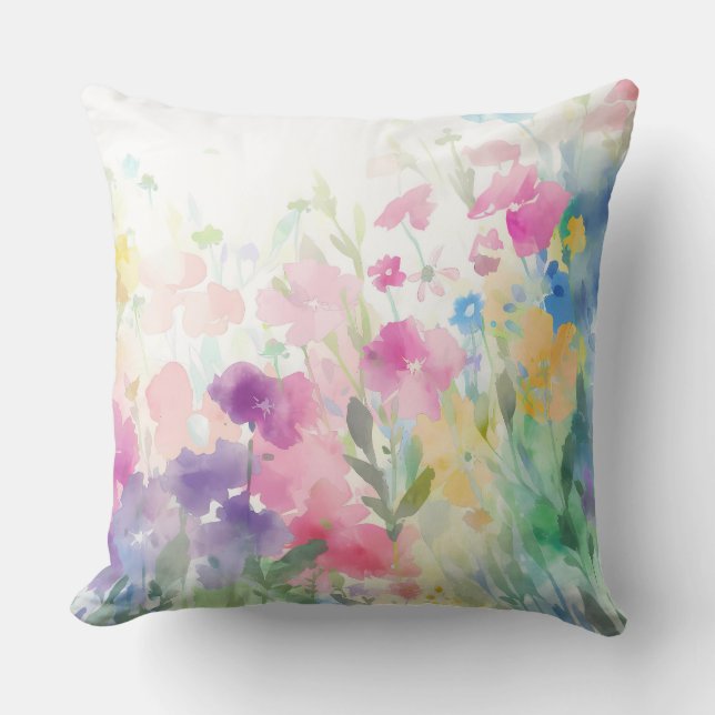 Coussin Jardin de fleurs d'été vintage (Recto)