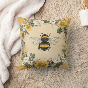 Coussin Jardin de fleurs sauvages à abeilles mellifères vi