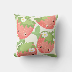 Coussin Jardin de Fraises Mignon 