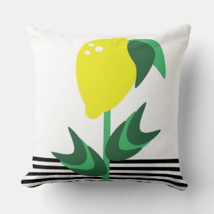 Coussin Jardin de fruits de citron bandes     