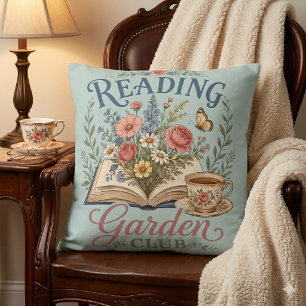 Coussin Jardin de lecture Cottagecore Floral Club