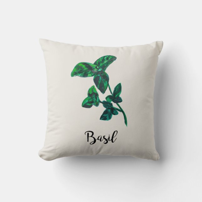 Coussin Jardin de l'Herbe de Basil Jeu d'Oreiller (Recto)