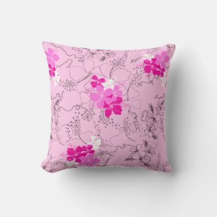 Coussin Jardin de minuit Hawaïen Hibiscus Floral