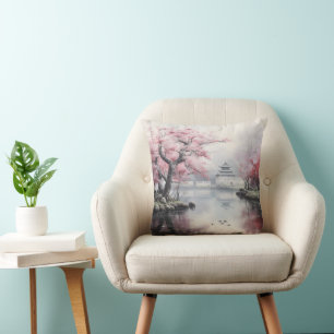 Coussin Jardin de Sakura fleuri traditionnel