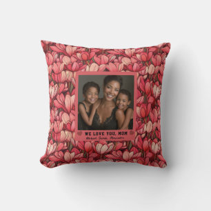 Coussin Jardin de tulipes rouges Maman Maternité Mère Nais