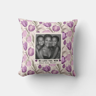 Coussin Jardin de tulipes violettes Mummy Mama  Canapé